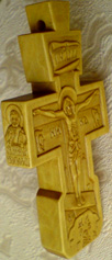 Резной деревянный крест. Деисус. Ручная работа